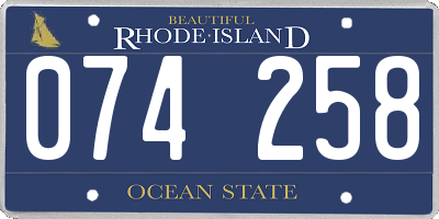 RI license plate 074258