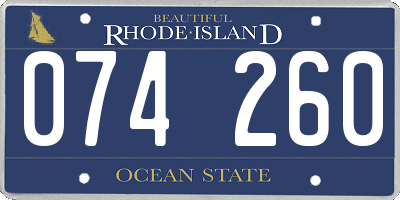 RI license plate 074260