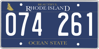 RI license plate 074261
