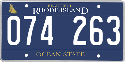 RI license plate 074263