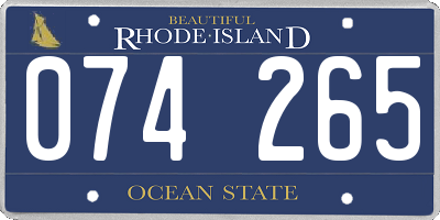 RI license plate 074265