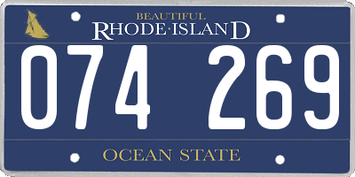 RI license plate 074269