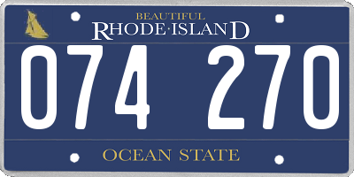 RI license plate 074270