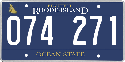RI license plate 074271