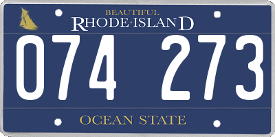 RI license plate 074273