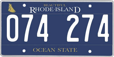 RI license plate 074274