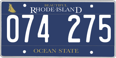 RI license plate 074275