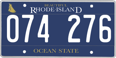RI license plate 074276