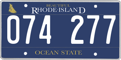 RI license plate 074277