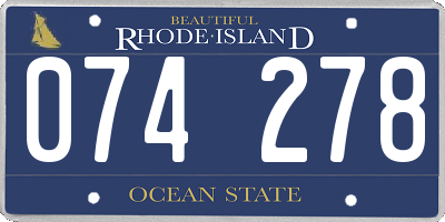 RI license plate 074278