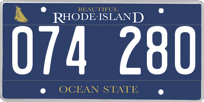 RI license plate 074280