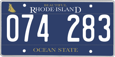 RI license plate 074283