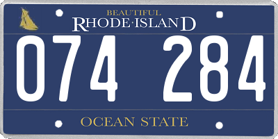 RI license plate 074284