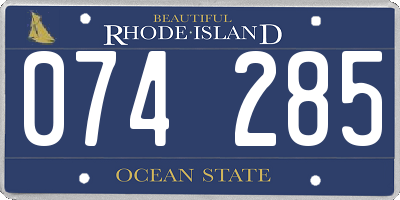 RI license plate 074285