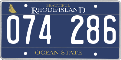 RI license plate 074286