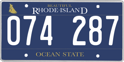 RI license plate 074287