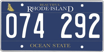 RI license plate 074292