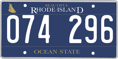 RI license plate 074296