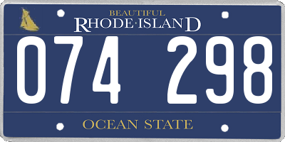 RI license plate 074298