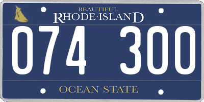 RI license plate 074300