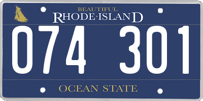 RI license plate 074301