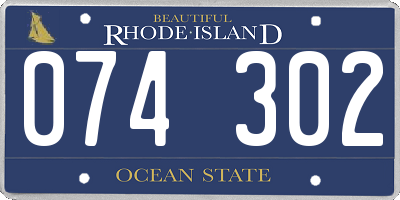 RI license plate 074302