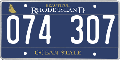 RI license plate 074307