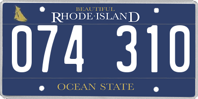RI license plate 074310