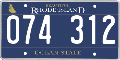 RI license plate 074312