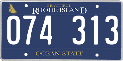 RI license plate 074313