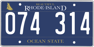 RI license plate 074314