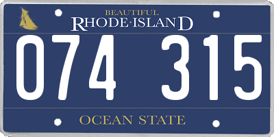 RI license plate 074315