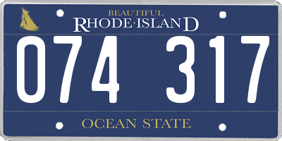 RI license plate 074317
