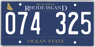 RI license plate 074325