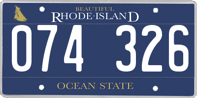 RI license plate 074326