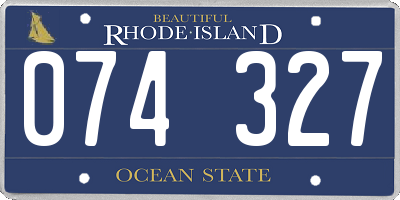 RI license plate 074327
