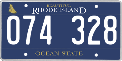RI license plate 074328