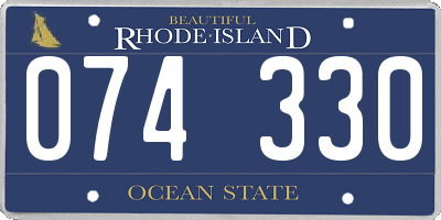 RI license plate 074330