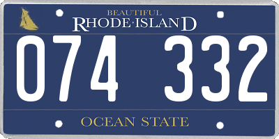 RI license plate 074332