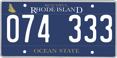 RI license plate 074333