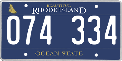 RI license plate 074334