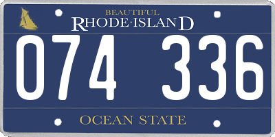 RI license plate 074336