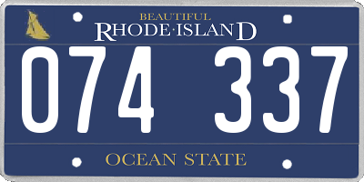 RI license plate 074337