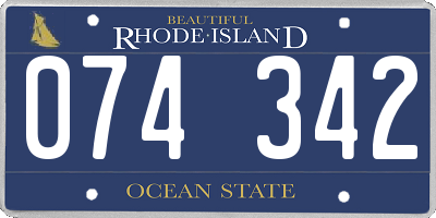 RI license plate 074342