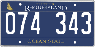 RI license plate 074343