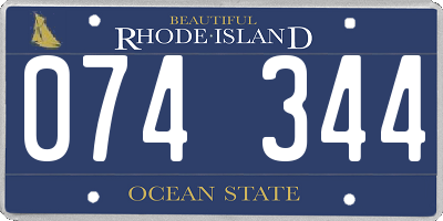 RI license plate 074344
