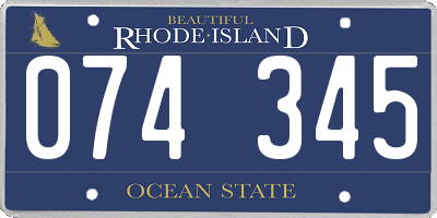 RI license plate 074345