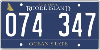RI license plate 074347