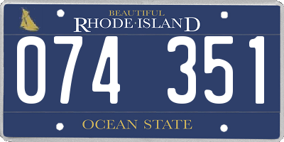 RI license plate 074351