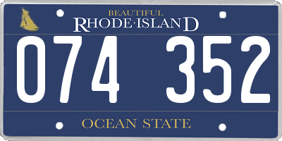 RI license plate 074352